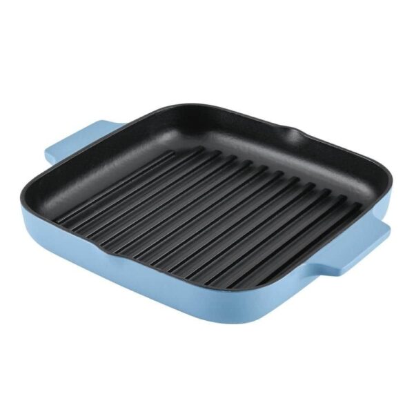 KitchenAid Enameled Cast Iron 11" Square Grill Pan | Blue Velvet