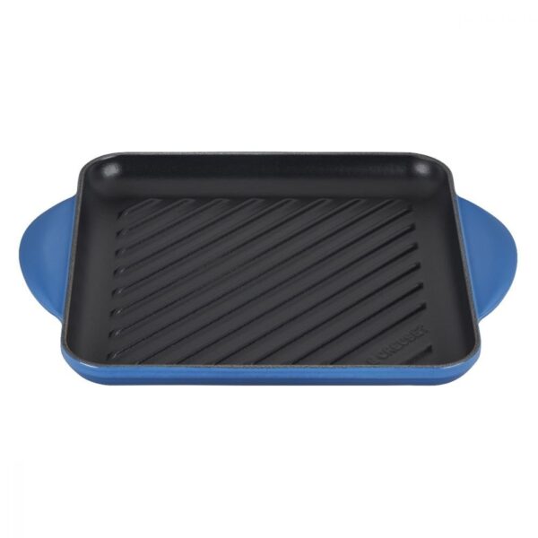 Le Creuset 9.5" Square Signature Enameled Cast Iron Grill Pan | Marseille Blue