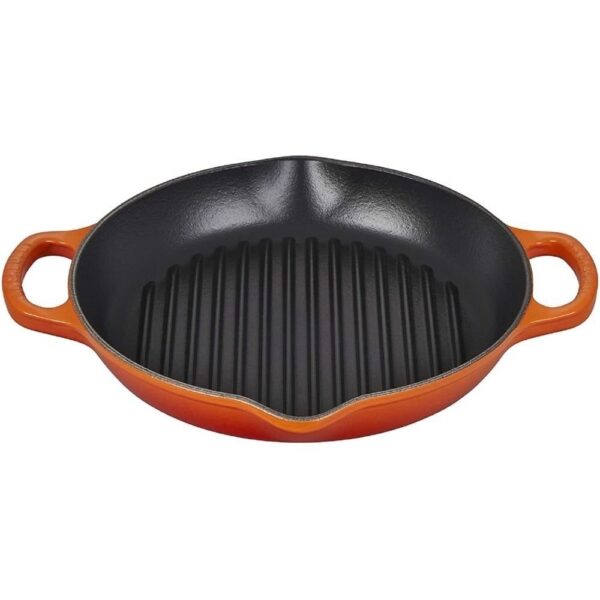 Le Creuset 9.75" Deep Round Signature Grill Pan | Flame Orange