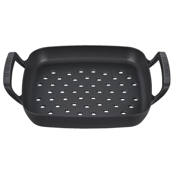 Le Creuset Alpine Collection 12" Square Grill Basket | Matte Black