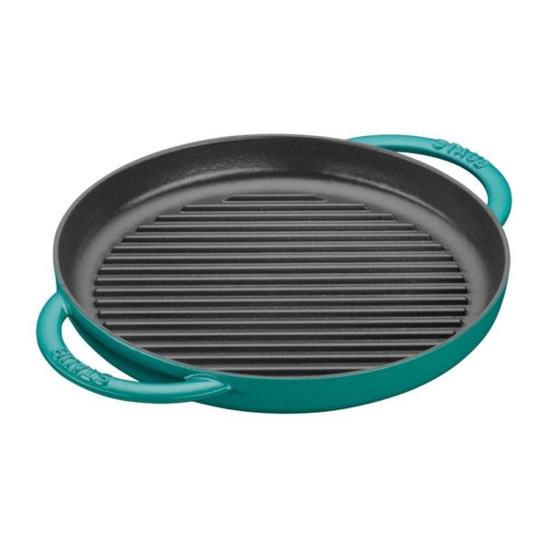 Staub 10" Cast Iron Pure Grill Pan | Turquoise